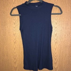 Francescas (Miami) Navy Mock Neck Tank Top EUC